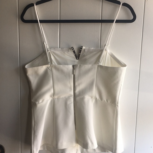 White Peplum top with rose gold accent - Picture 3 of 4